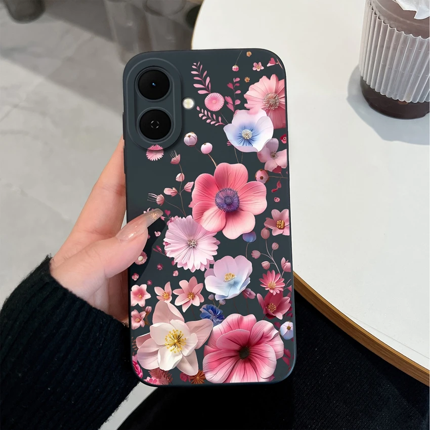 Pretty Flowers Pattern Full Coverage Soft Silicone Phone Case Cover