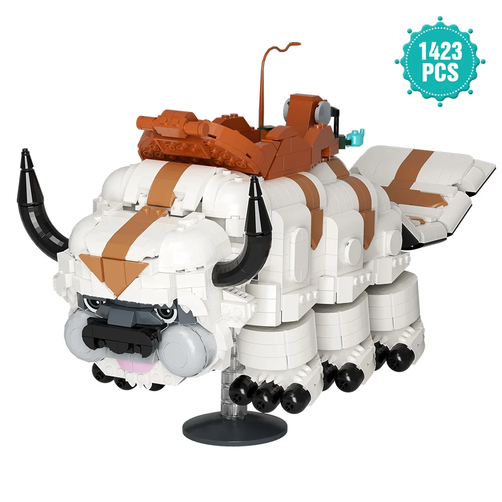 Fliegender Stier Modellbausatz Animationsfilm Fliegender Bison-Reiter Bausteine Spielzeug Ornamente Kindergeschenk, 1423 Teile – Detail 1