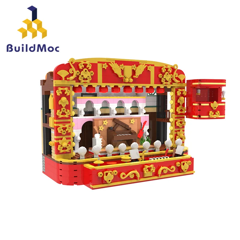 MOC For 71033 Puppet Show Muppets Theater Building Blocks Set Compatible Figures Character Stage Bricks Toys For Children Gifts moc mini stonehenge building blocks city street view the colosseu model architecture bricks educational toys for children gifts