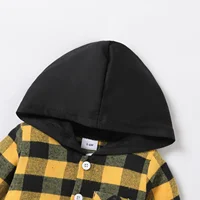 PatPat Baby Boy Classic Grid Hooded Top  Grid/houndstooth Classic Suitable for Autumn Season Soft and Comfortable 3
