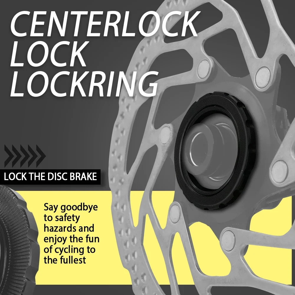 lyanny Ghiera di bloccaggio rotore Centerlock, Ghiera di bloccaggio Centerlock per Ciclismo - Ghiera di bloccaggio del rotore Centerlock a sgancio rapido,Copertura Leggera per ghiera Centerlock
