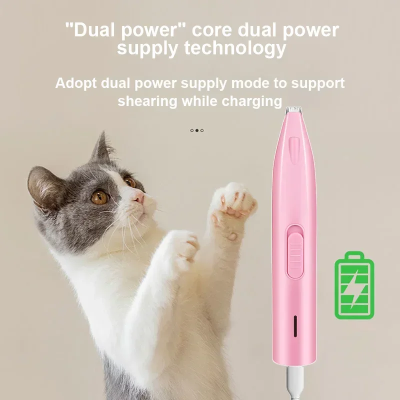 Professional Electric Dog Cat Grooming Clipper Rechargeable Cordless Pet Hair Trimmer Blades Ears Paws Body Trimming Grooming