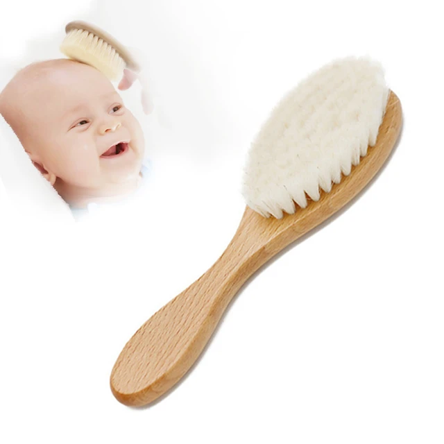Spazzola per capelli in legno per bambini pettine piccolo setole morbide  naturali spazzola per capelli neonato massaggiatore per la testa per  bambini spazzola in lana - AliExpress