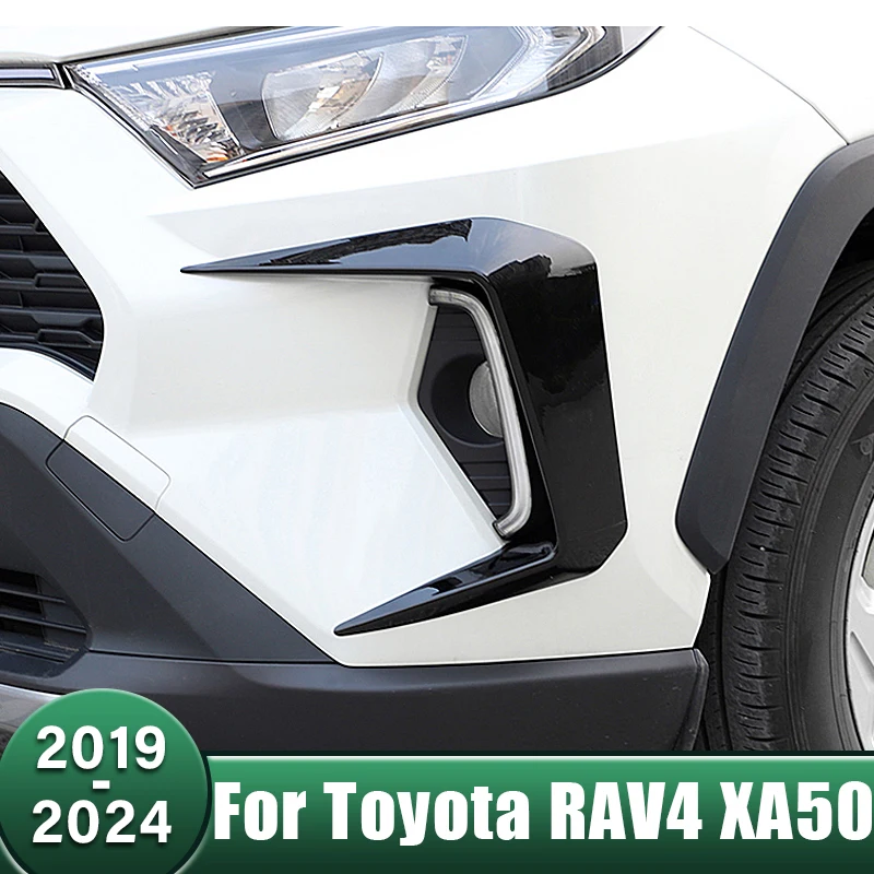 

Car Front Fog Light Lamp Cover Spoiler Eyebrow Bezel Trim Strips For Toyota RAV4 XA50 2019 2020 2021 2022 2023 2024 RAV 4 Hybrid