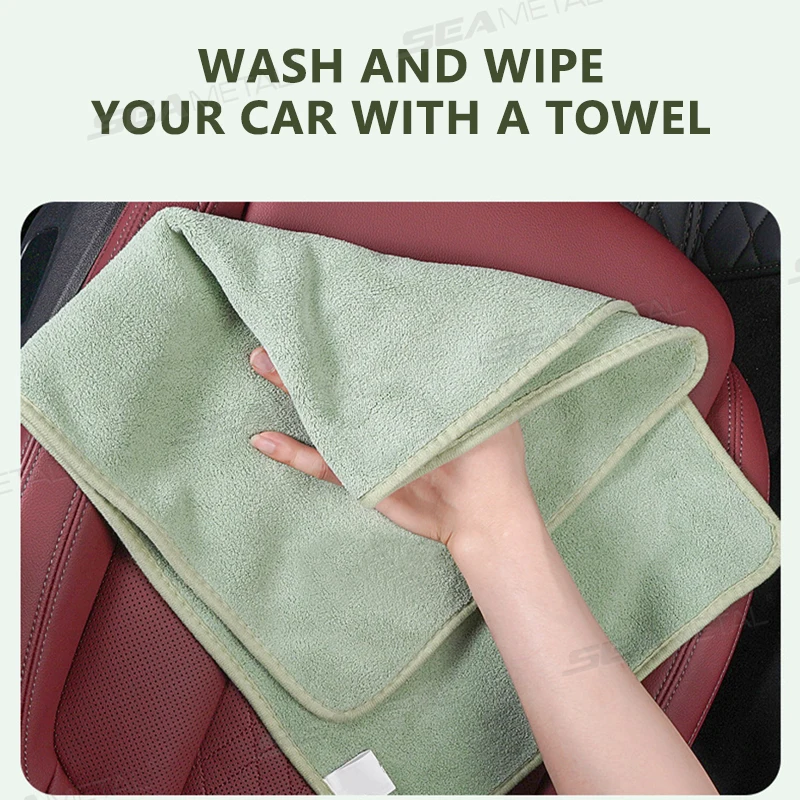 SEAMETAL 600GSM Car Cleaning Towel Ultra-Soft Microfiber Auto Wash Towel Thicken High Water Absorbent Scratch-Free Drying Cloth