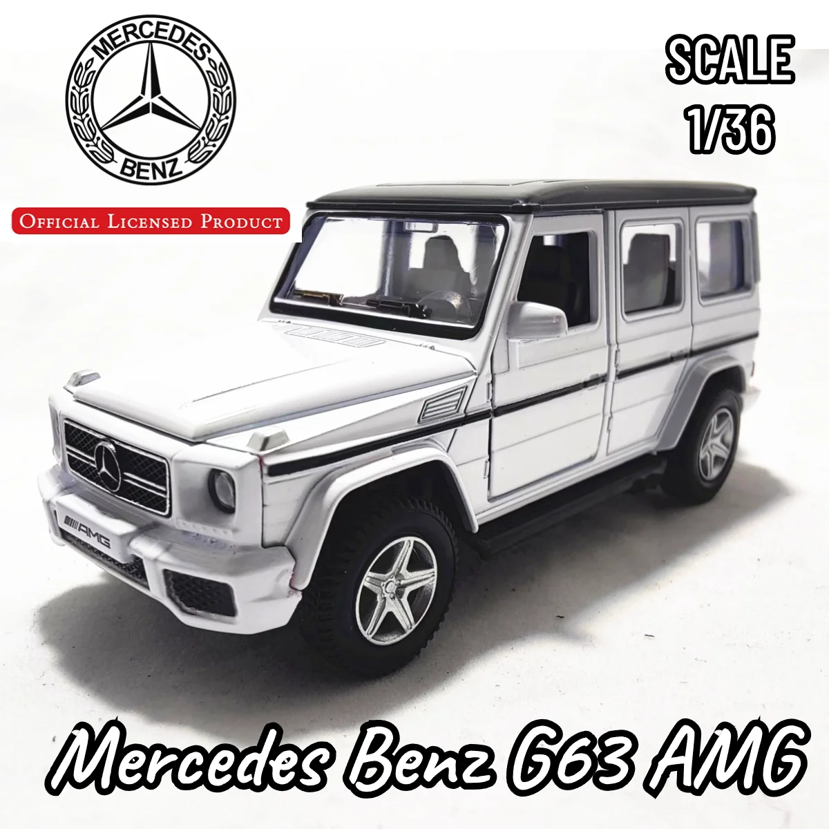 

Модель внедорожника Mercedes G63 AMG, литой коллекционный автомобиль, декоративное украшение для интерьера, подарок на Рождество, игрушка для мальчиков, 1/36