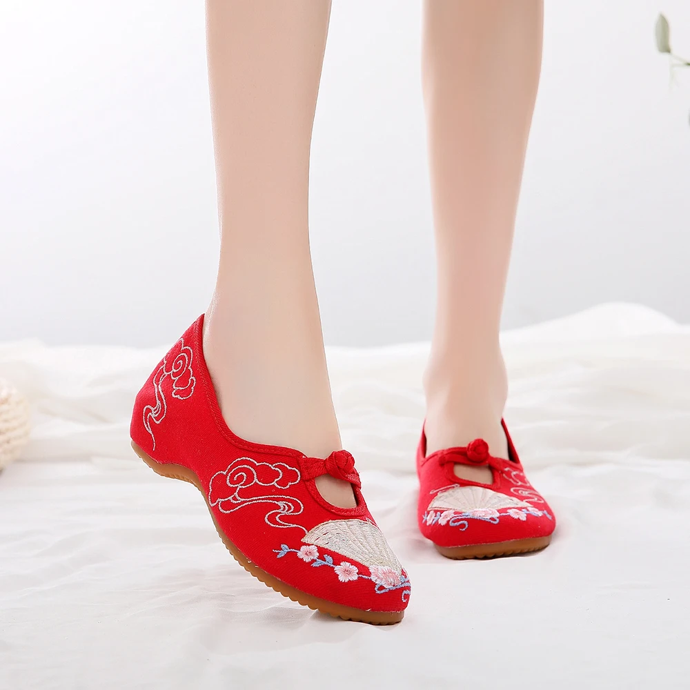 Veowalk Cotton Embroidery Women Comfort Ballet Flats Vegan Ladies Casual Canvas Slip-on Ballerinas Denim Dance Costume Shoes women shoes casual shoes women sneakers women flats