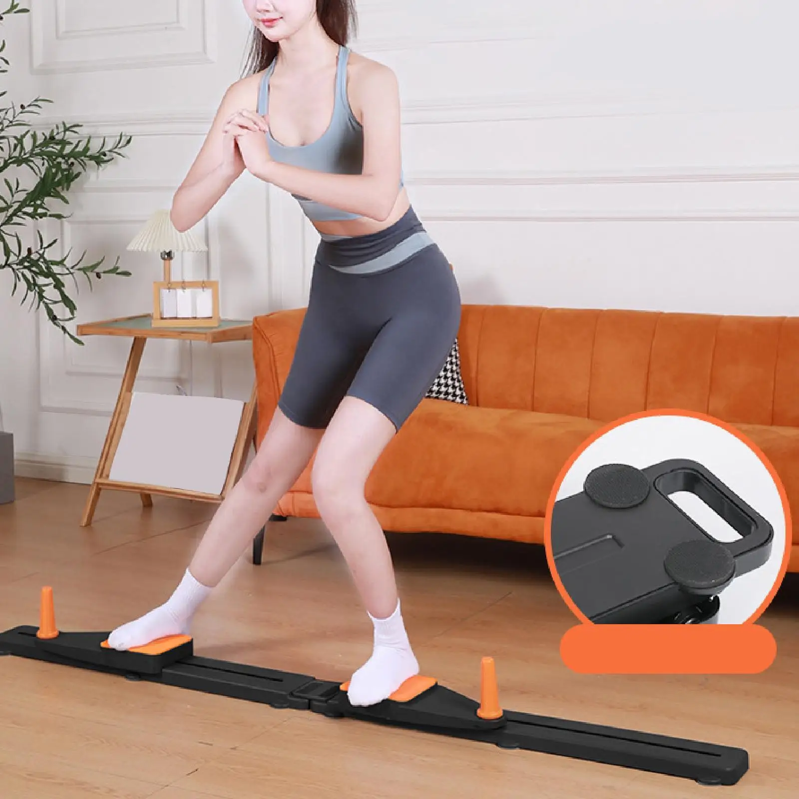 Leg Exercise Machine Multipurpose Foldable Sturdy Abdominal Strength Training Ski Machine Indoor Fitness Equipment for Men Women