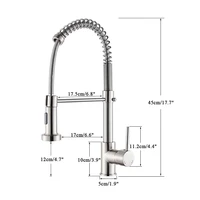 Spring Brushed Nickel Kitchen Faucet Deck Mounted Mixer Tap 360 Degree Rotation Stream Sprayer Nozzle Kitchen Sink Hot Cold Taps 6