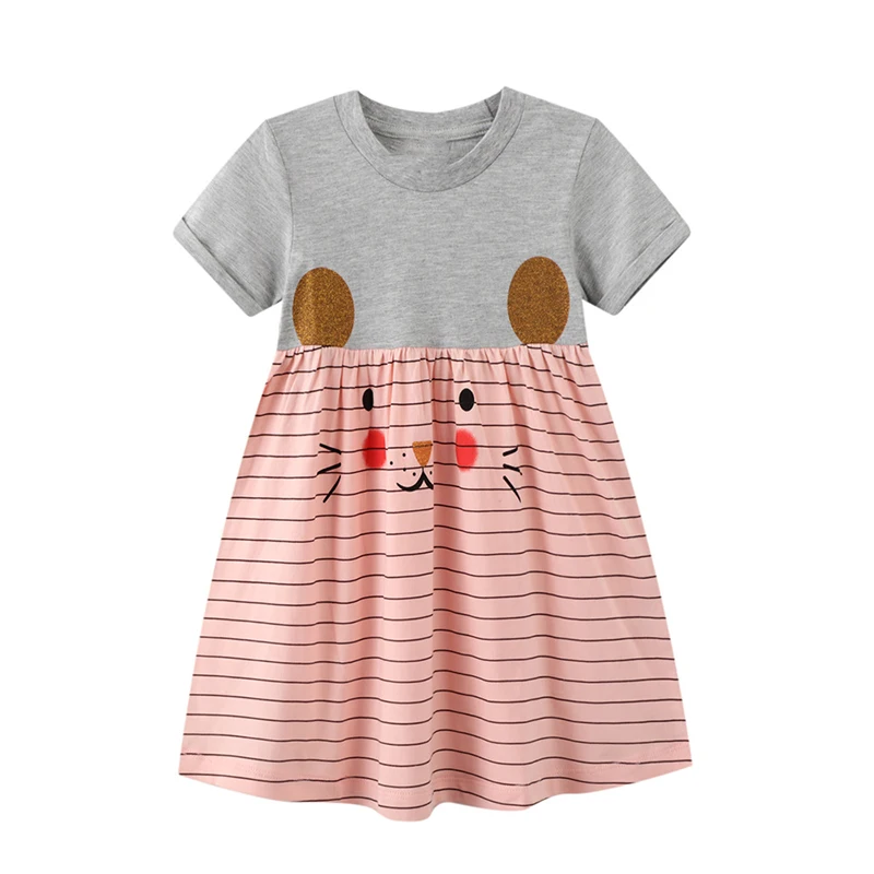 SAILEROAD 2-7Y 2022 New Summer Strawberry Dress Children Cotton Short Sleeve Dresses Kids for Girls Fashion Clothes Dresses Dresses