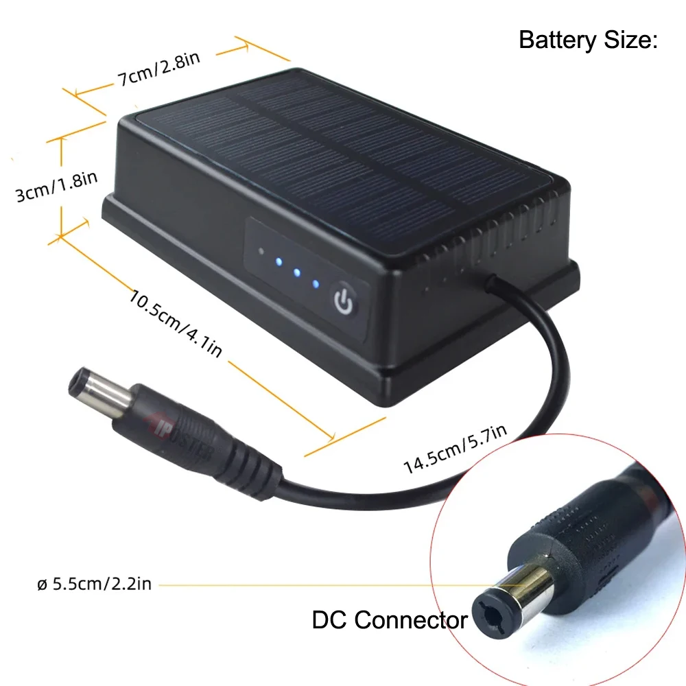 iPoster Waterproof Solar Panel Magnetic Base Rechargeable Battery Power Bank For WiFi Wireless Backup Camera/Car Monitor Power