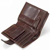 New Men Wallet Cowhide Genuine Leather Wallets Coin Purse Clutch Hasp Open Top Quality Retro Short Wallet Multi Cards Slots
