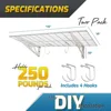 Garage Wall Shelf Two-Pack White or Hammertone | Three Size Options | Includes Bike Hooks | 500lb Weight Capacity 5