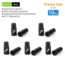Deemount Brass Presta Valve Core Replacement with Alloy Remover Tool and O-Ring (FV AL Cap 10PCS BK)