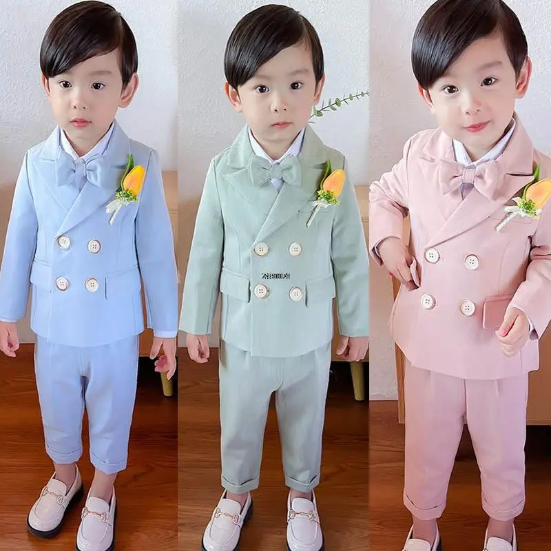 

Костюм для фотосъемки для маленьких мальчиков, Школьный костюм для официальной церемонии, детское платье для дня рождения и свадьбы, костюм с блейзером для выступлений