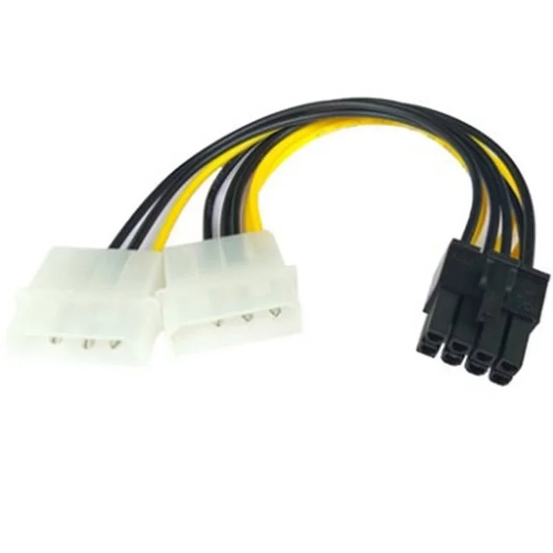 8Pin To Dual 4Pin Video Card Power Cord 180W Y Shape 8 Pin PCI Express To Dual 4 Pin Molex Graphics Power Cable