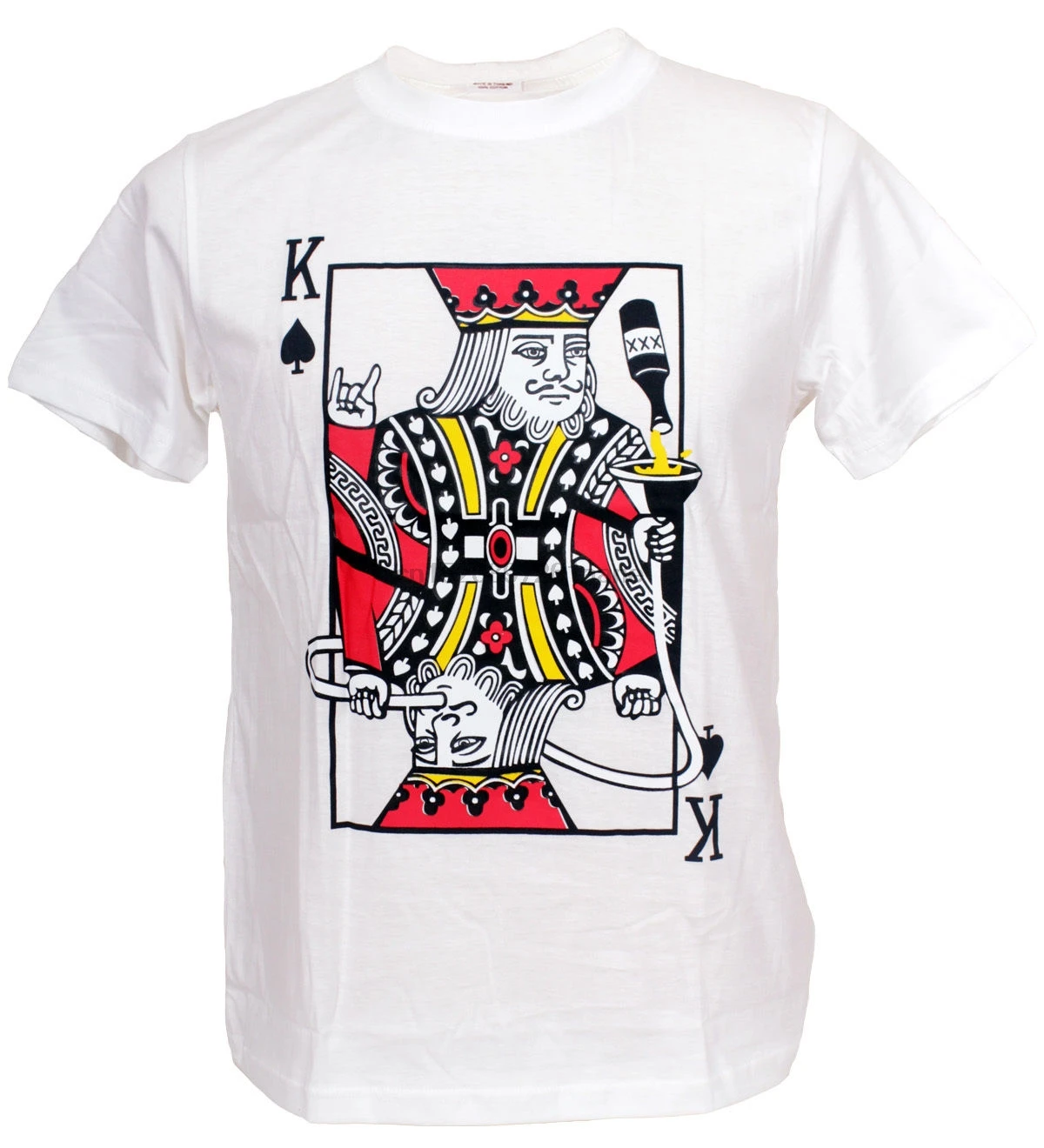 Funny Card Game King Party Poker Banksy Stencil Novelty Graphic Man T-Shirt |