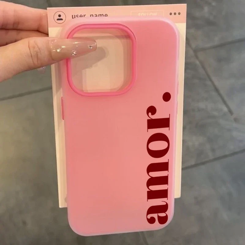 Red Amor. Letter Print Personalized Phone Case Cover