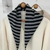 2024 Colorful Stripes with Wool Triangular Binder Decorative Knitted Small Scarf Soft Multi-Functional Small Scarf Collar 5