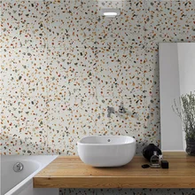  5Pcs terrazzo Oil-proof Kitchen Wall Stickers marble Waterproof Self-adhesive High Temperature Tile Stickers Home Decor 30x30cm 