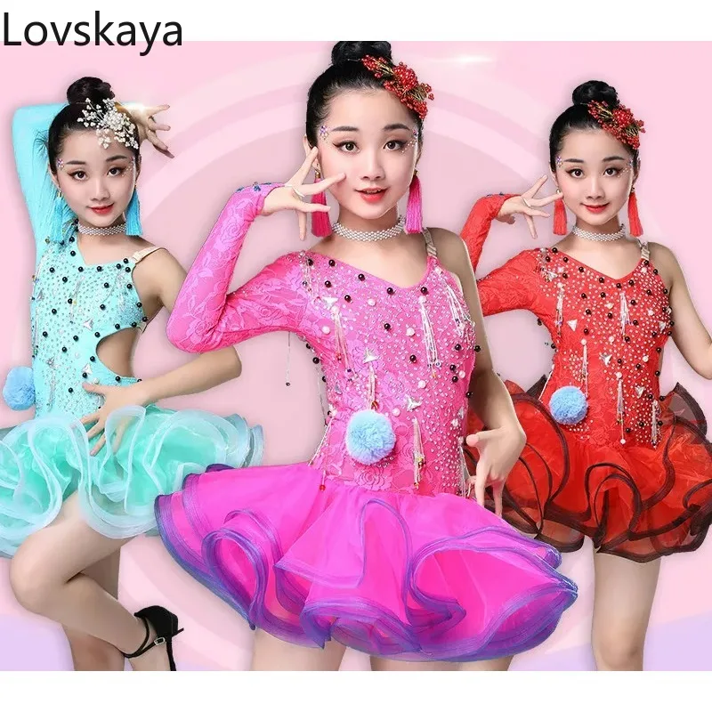 

New Latin dance skirt Girl Performance Summer Latin dance costume