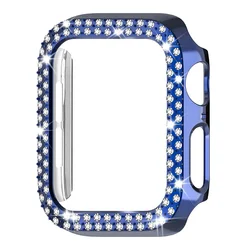 Sparkling Diamond Bling Protective Apple Watch Case Cover - 38MM Series 3 2 1 (Blue)