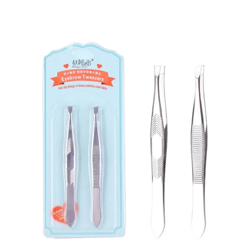 Stainless Steel Eyebrow Trimming Clip Set Flat Oblique Jaws Practical Eye Brow Clips Brow Hair Removal Tools Eyebrows Tweezers 5