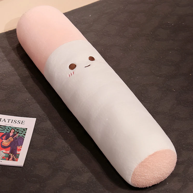 long pillow cigarette 45~105cm Stuffed Long Cigarette Pillow Stuffed Smoking Brown Pink Smiling  Cute Face Sleeping Bolster Leg Support Plushie Gift