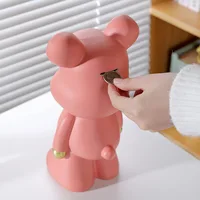 Animal Statue For Living Room Piggy Bank Sculptures Home Decor Modern Resin Decorative Decoration Table Desk Cute Blue Elk Bear 2