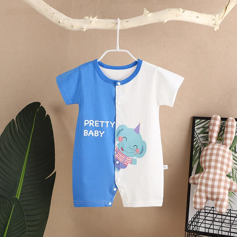 0-2 Years Infant Toddler Rompers Cotton Summer Baby Boys Thin Rompers Short Sleeve Newborn Cartoon Baby Girls Bodysuit Baby Bodysuits expensive