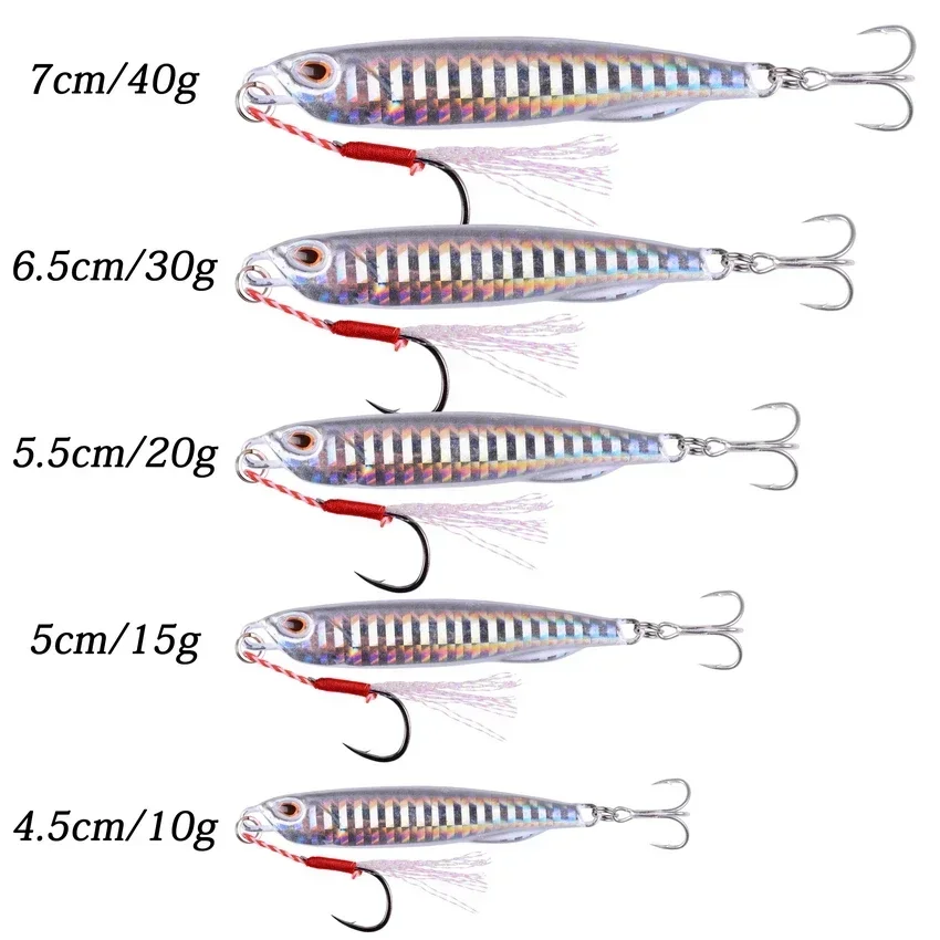 6 Pcs/lot Jigging Lure Fishing Lures 40g 30g Metal Spinner Spoon