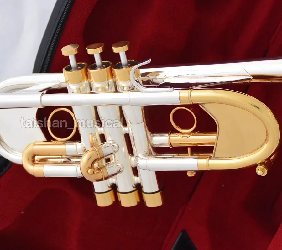 Professional Heavy C Trumpet Silver Gold Horn Bore Size:0.465'