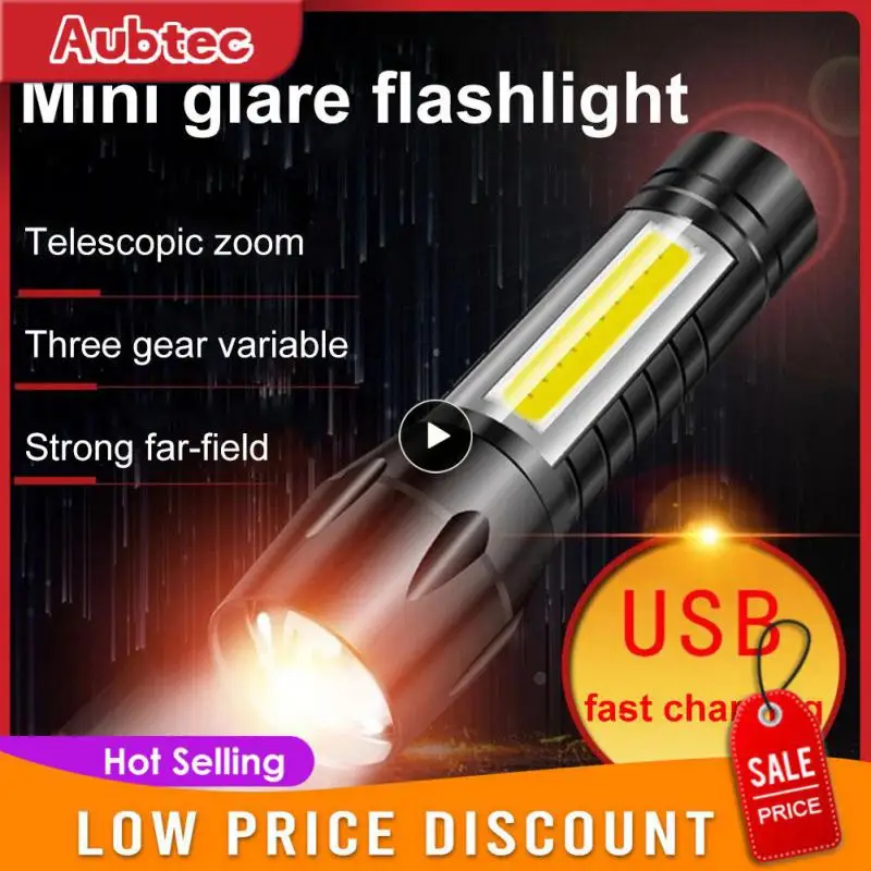 

1PCS High Power Rechargeable LED Flashlight Mini Zoom Outdoor Camping Strong Lamp Lantern Waterproof Tactical Flashlight