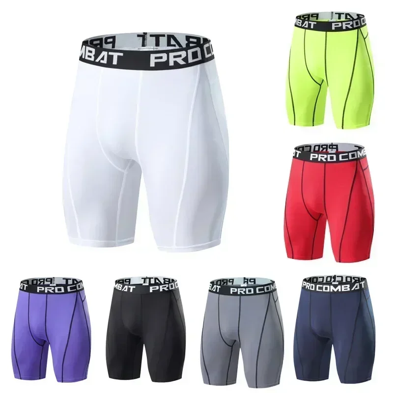 Men Bodybuilding Shorts Fitness Compression Leggings Quick-drying Pants Football Running Bottoming Sweat Absorption Booty Tights