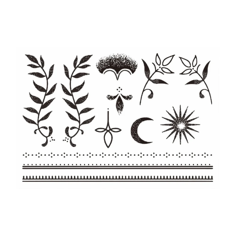 2PCS Waterproof Semi Permanent Tattoo Stickers Disposable Branches Leaves Temporary Tattoos Sticker Realistic Look No Reflection