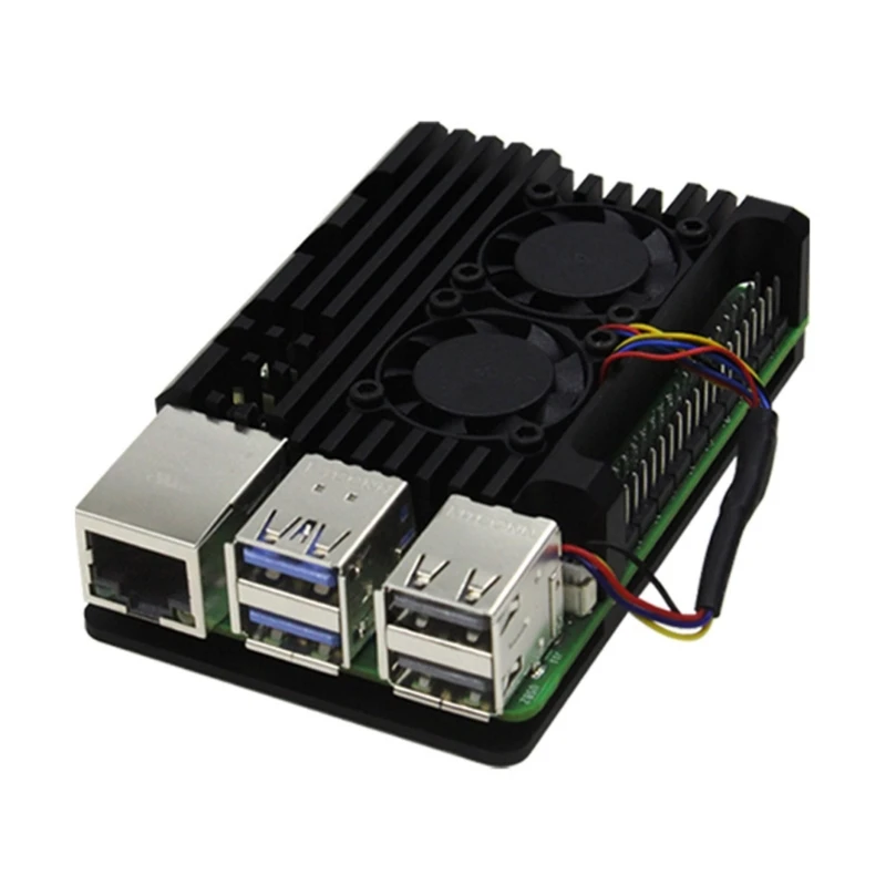 

Aluminum Alloy Case Optimal Heat Dissipation Enclosure Optional Heatsink Fans for RPI5 Case