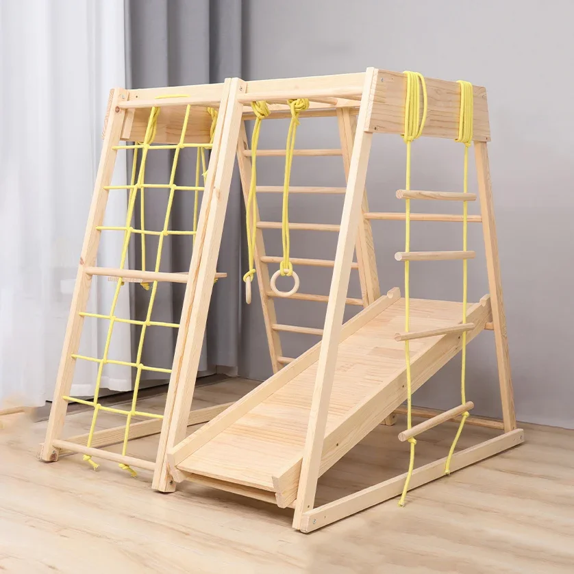 Indoor Playground Jungle Gym Baby Climbing Toys Wooden Toddlers Climber Play set