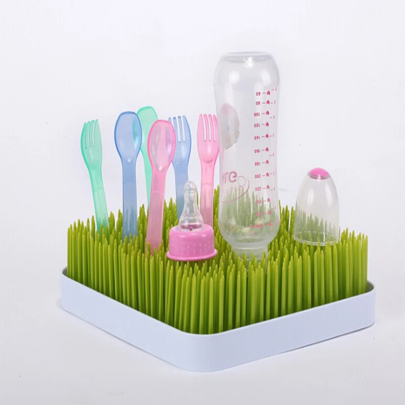Baby bottle drying rack Green Lawn Countertop Baby Feeding Bottle Drying Rack for Kitchen Space Saving Dryer Foldable Plastic Toddler Grass Drying Racks