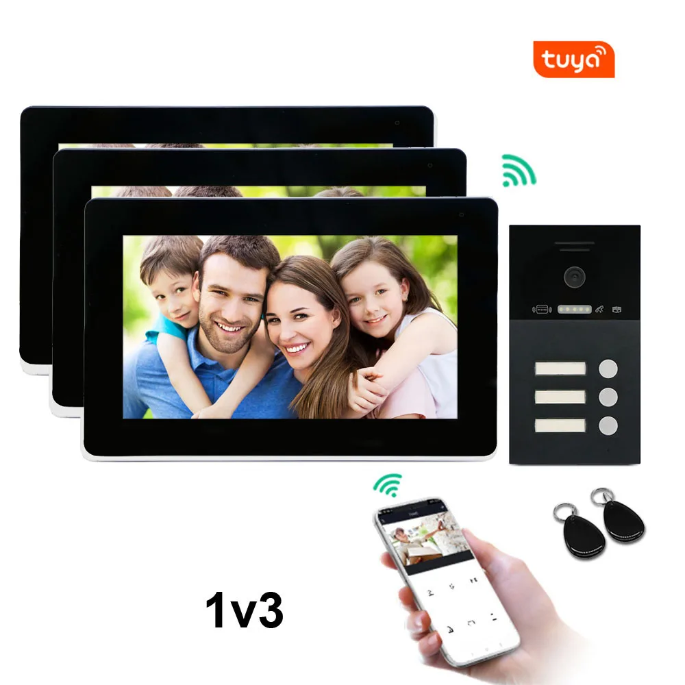

Tuya Smart App Remote Unlock WiFi IP Video Door Phone Video Intercom System Motion Detection IC Card Camera Color Night Vision