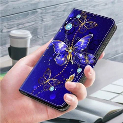 Stylish 3D Painted Leather Flip Wallet Phone Case - iPhone 11 (Diamond Butterfly)