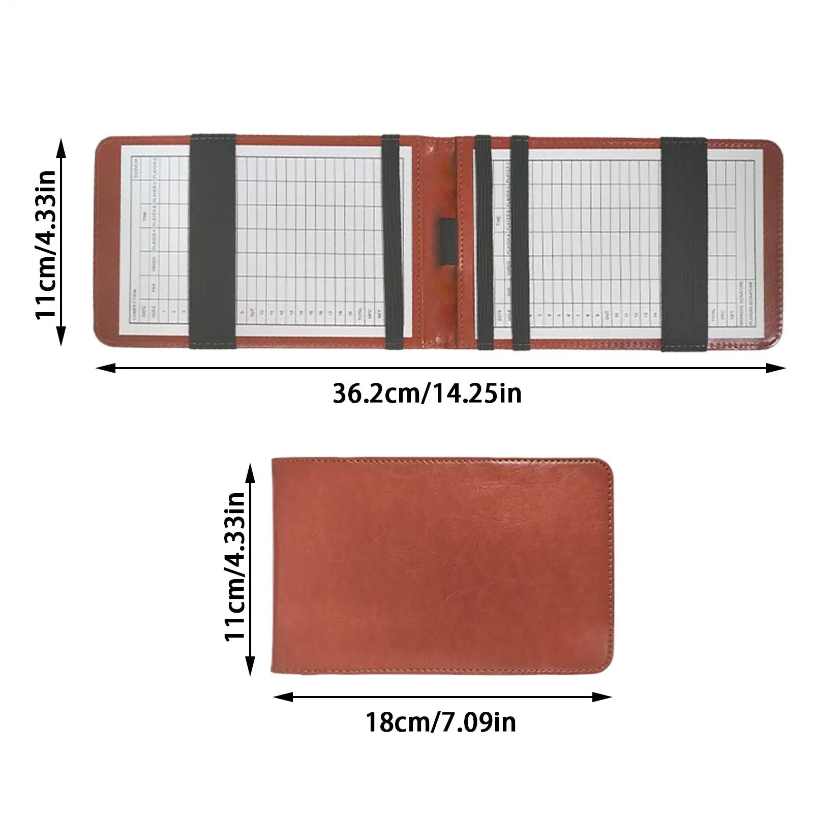Golf Yardage Book Cover Portable Score Display Golf Card Holder Notebook For Practice Training Indoor Home Backyard Sports Club