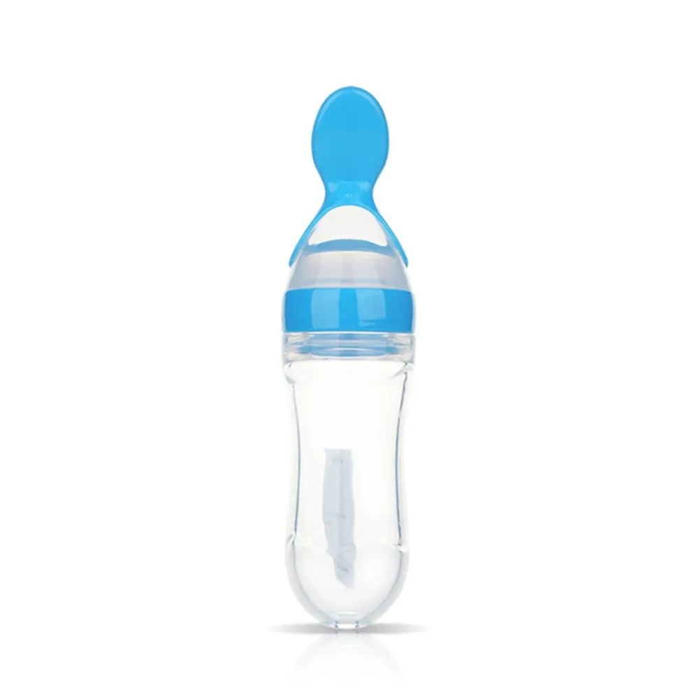 Newborn Baby Squeeze Feeding Bottle Silicone Training Porridge Rice Spoon Infant Cereal Food Supplement Feeder Safe Tableware 3