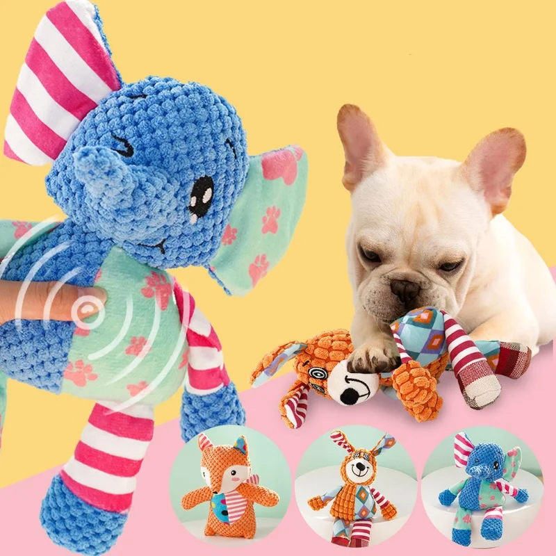 Neues, langlebiges Haustier-Hunde-Plüschtier für kleine Rassen – quietschendes Kauspielzeug in Tierform für Chihuahua Yorkshire Bichon Welpen – Detail 19