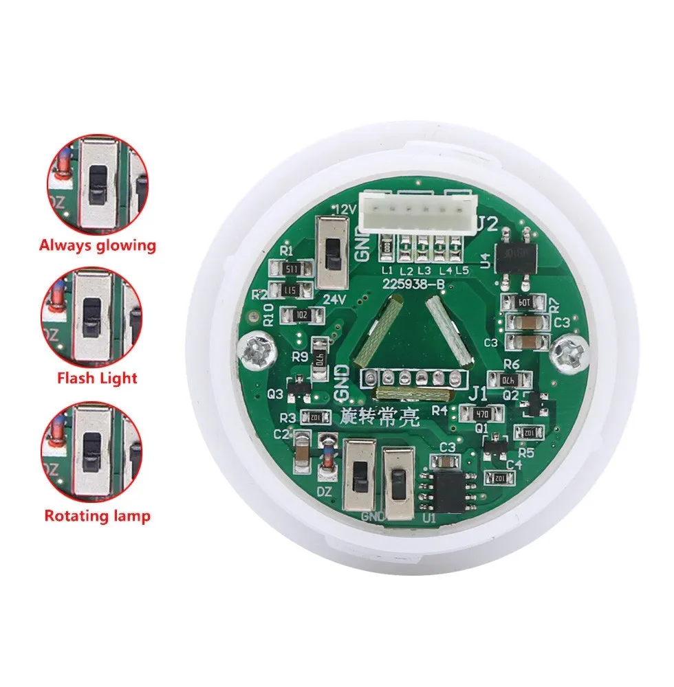SMGJ5 New multifunctional LED rotary industrial signal tower warning light alarm device 12V 24 V 110 V 220 1 ~ 5 optional