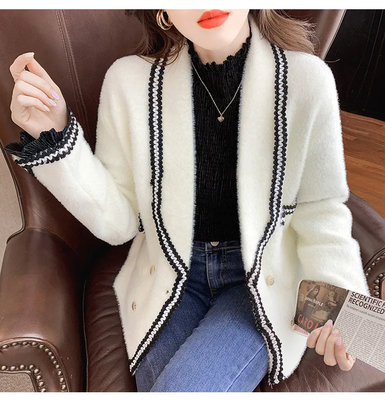 puffer coat with hood Autumn Mink Fur Coat Women Temperament Ladies All-match Outer Wear Top Jacket Winter Plush Warm Coats Feminina N1567 long black puffer