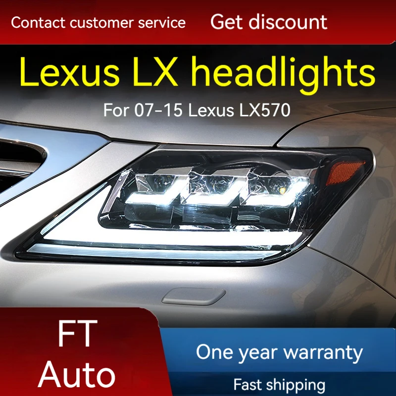 

Автомобильные фары для 07-15 Lexus LX570, фары в сборе Lexus, модифицированные дневные ходовые огни, плавные поворотники