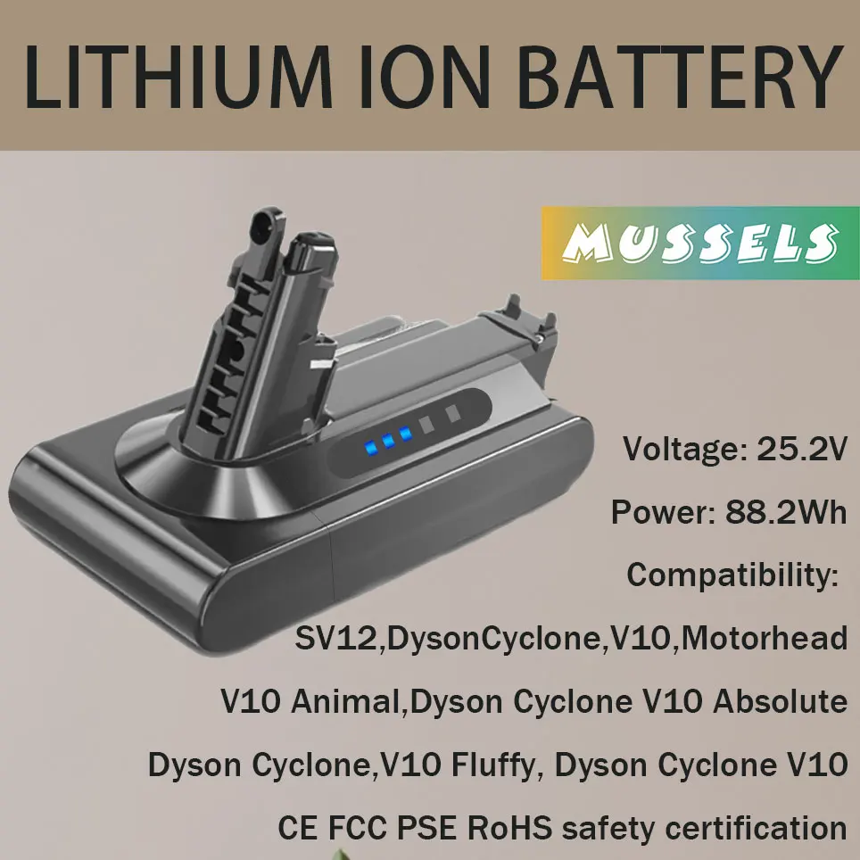[Обновление] 25 2 в Вт/ч подходит для беспроводного пылесоса Dyson Cyclone V10 Animal V10Motorhead