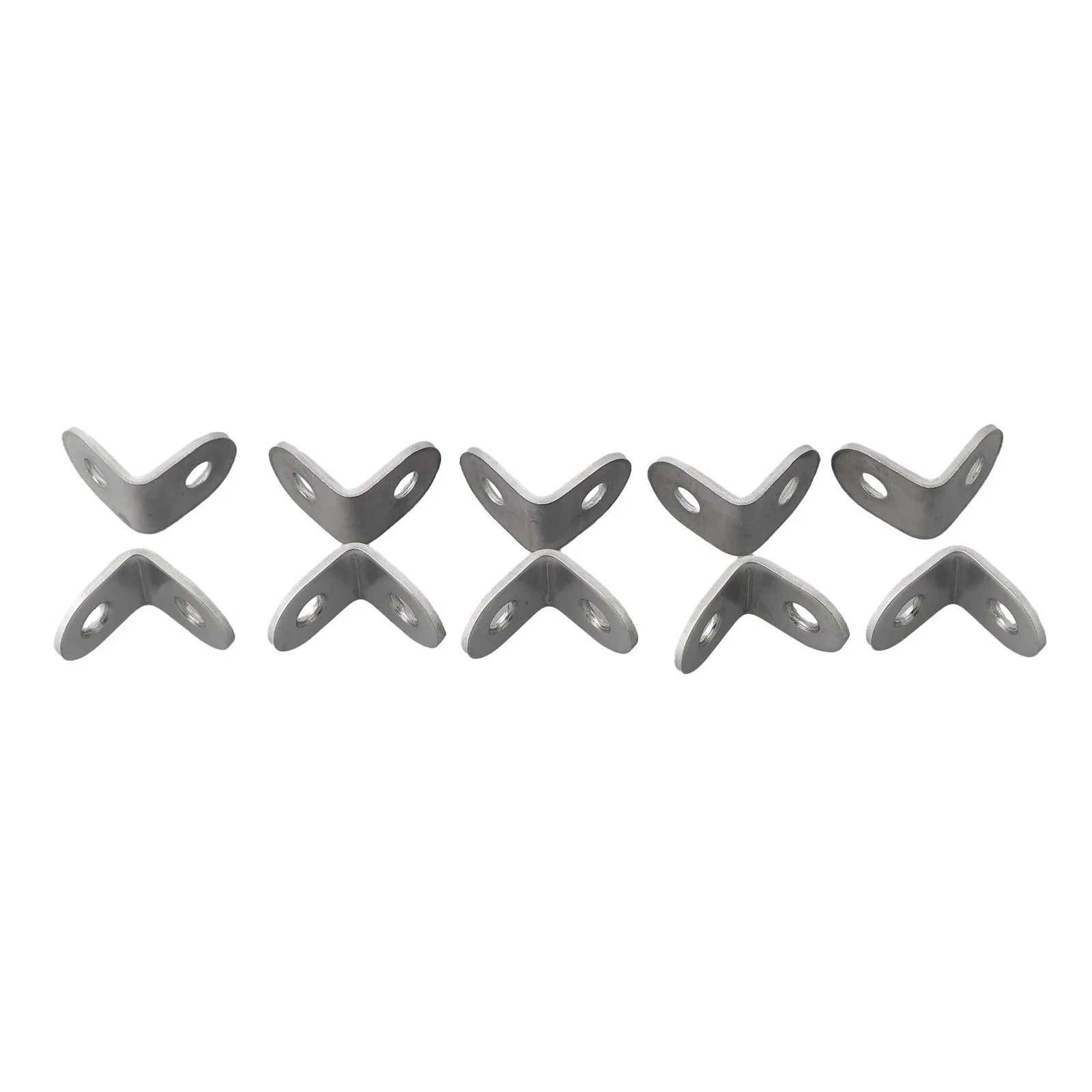 New Set Corner Brackets Right Angle Rust-resistant Joint Repair Shelf Silver Stainless Steel 10pcs 90 Degree Brace