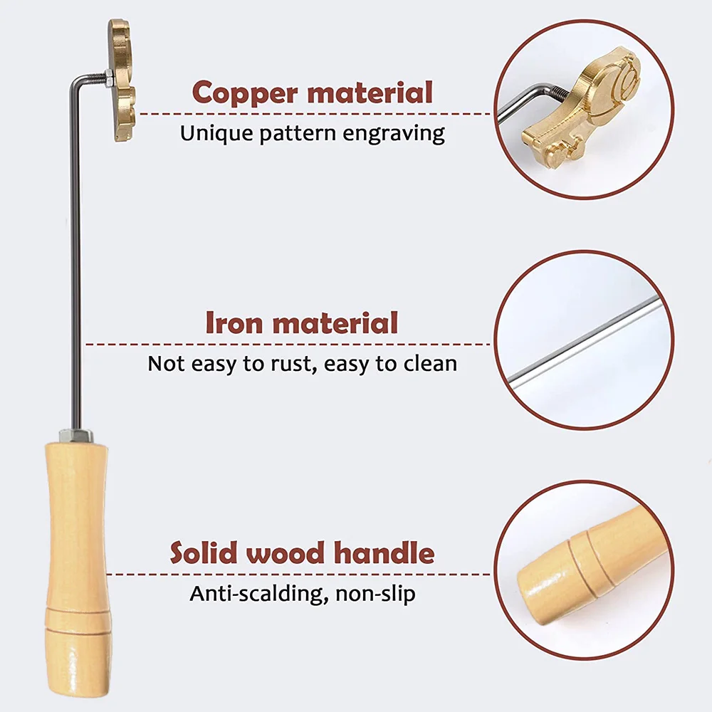 맞춤형 로고 브랜딩 철 스탬프 햄버거 케이크 가죽 나무 자신의 디자인 황동 인감 맞춤 웨딩 파티 회사 로고 DIY