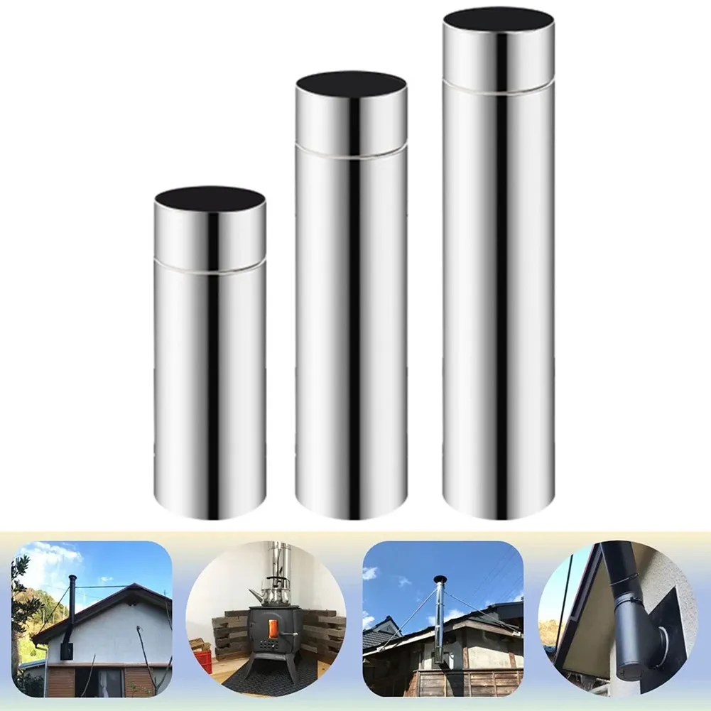 

2.3in Stainless Steel Stove Pipe Chimney Flue Liner 20-40cm Multi Flue Stove Pipe Fireplaces Gas Water Heater Exhaust Pipe